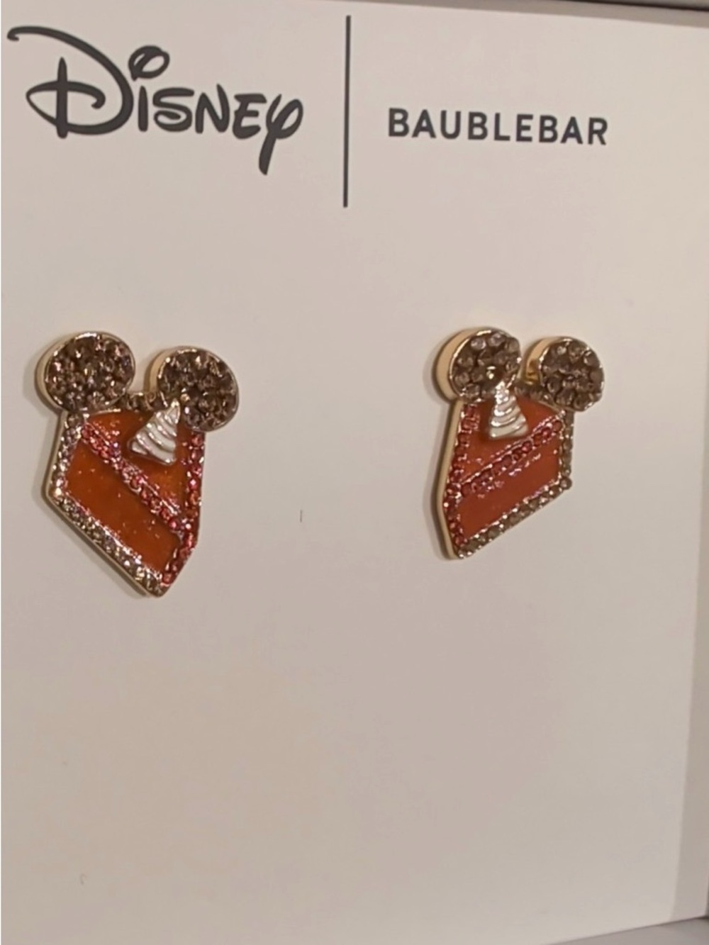 Disney x BaubleBar Sliced Pumpkin Pie Mickey Earrings
